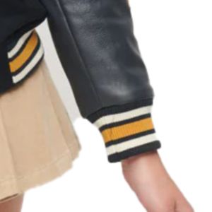 Fabrication OEM, logo personnalisé, veste varsity unie, manches en cuir, chaîne, broderie chenille, veste varsity vintage, veste varsity à lettres - Product Image 6