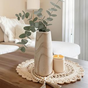 Vase à fleurs en bois style Art déco, effet marbre, minimaliste, pour table, décoration maison, mariage, fête - Product Image 2