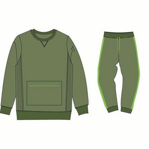 Ensemble de survêtement personnalisé 100% coton léger et écologique, 2 pièces, vêtements de sport en molleton unisexe, chaud, respirant et élastique - Product Image 1