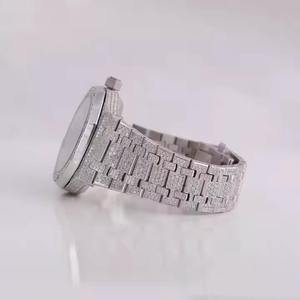 Montre de luxe carrée classique pour homme, entièrement pavée de diamants Moissanite VVS argentés, style Hip Hop, personnalisée, haute qualité, mouvement Quartz, édition limitée - Product Image 2