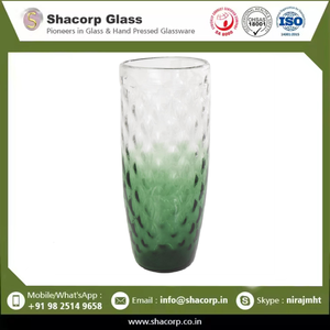 Vase à fleurs décoratif en verre vert ombré artisanal pour la décoration de table et les accents élégants pour la maison - Product Image 6