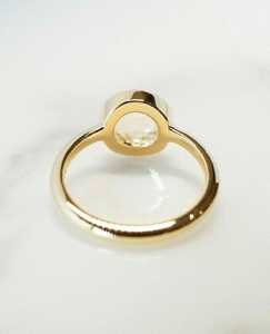 Anillo de Diamante Premium con Corte Rosa de 1.00CT, Cultivado en Laboratorio, con Oro Amarillo de 14K, Anillo de Compromiso o Promesa, Regalo para Enamorados - Product Image 3