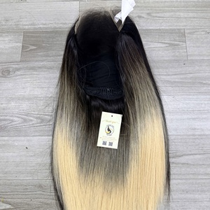 Pelucas de Cabello Humano Liso sin Pegamento, Cabello Virgen Vietnamita, Balayage, para Mujer Negra, Frontales de Encaje HD 13x6, Balayage Marrón - Product Image 3