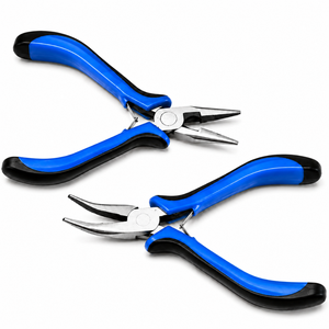 2Pcs Mini Long Nose and Bent Nose <b>Pliers</b> <b>Set</b> Precision Spring Loaded Hand Tools for DIY Jewelry Making - Product Image 1