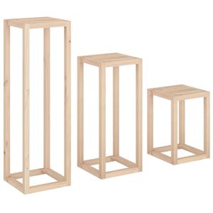 Ensemble de 3 supports pour plantes en bois de pin naturel, étagères murales et de présentation en bois de pin massif - Product Image 5