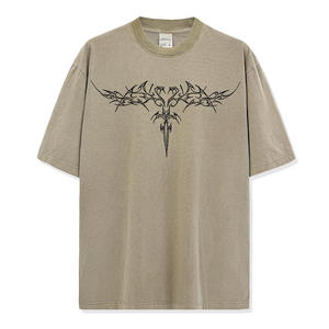 300g Oversized Plus Size Drop Shoulder T-Shirt 100% Cotton Heavyweight Blank <b>Tee</b> Front OEM Private Label Supplier Bangladesh - Product Image 4