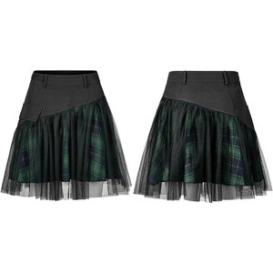 2026 High Sell Women's Gothic Skirts <b>Mini</b> Plaid Skirt High Waist A-Line Party Custom Handmade Oem Odm - Product Image 3