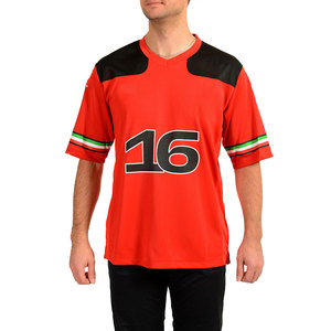 เสื้อฟุตบอลวินเทจแบบใหม่ทรงโอเวอร์ไซส์ เสื้อยืดตาข่ายสไตล์สปอร์ต ลายกราฟิกตัวเลขแบบดิสเทรส สตรีทแวร์ โรงงานรับผลิตแบบ OEM ODM - Product Image 1