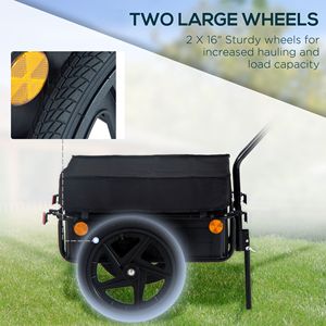 Remolque para Bicicleta con Caja Extraíble y Cubierta Impermeable, Ruedas de 16 Pulgadas para Carga y Uso General - Product Image 6