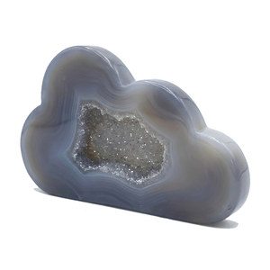 Agate grise sculptée en forme de nuage, pierre précieuse, cristal, décoration d'intérieur, grossiste en cristaux sculptés en forme de nuage - Product Image 4