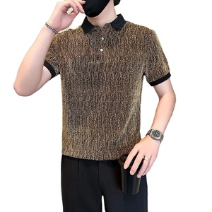 Solapa de diamante de talla grande para hombre, camisetas de polo, ropa de calle de moda, camiseta de club nocturno Social, camiseta de negocios informal transpirable - Product Image 5