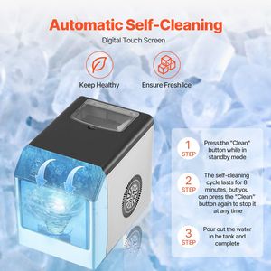 Macchina per Ghiaccio Autopulente da 33 libbre/24H con Costruzione in Acciaio Inossidabile, Paletta per Ghiaccio Masticabile e Vassoio Raccogligocce - Product Image 4