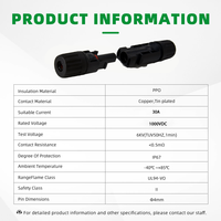 Connecteur photovoltaïque 30A 1000V IP67 PPO ignifuge pour système solaire photovoltaïque