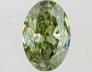 Diamante cultivado en laboratorio de 2.00 quilates, verde intenso, forma ovalada, CVD HPHT, directo del fabricante, certificado IGI, diamante CVD. - Product Image 1