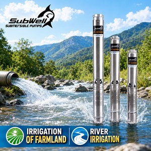 Pompe à eau submersible électrique multi-étages haute pression en acier inoxydable de 4 pouces pour irrigation, 2 CV, 220 V/380 V, avec turbines en plastique - Product Image 1