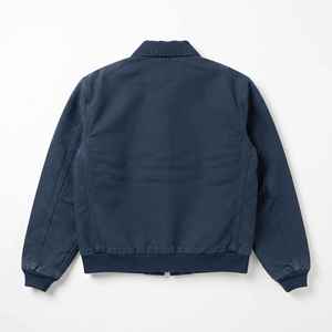 Premium 450GSM Heavy Duty Duck Navy <b>Blue</b> <b>Canvas</b> Detroit Jacket Vintage Washed Carpenter Chore Coat Custom Boxy Fit Workwear - Product Image 2