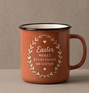 Tasse à café émaillée imprimée OEM, thème saisonnier, récipient de voyage en fer, vente en gros, fournisseur direct, partenaire commercial - Product Image 1