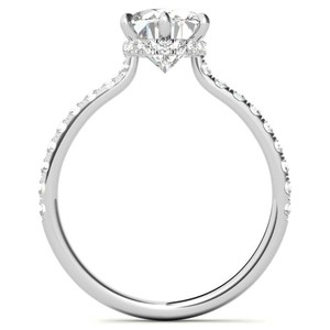 Oval Cut Moissanite <b>Ring</b> 925 Sterling <b>Silver</b> White Gold Plated <b>Solitaire</b> Engagement Wedding Promise Party Luxury Fine Jewelry - Product Image 3