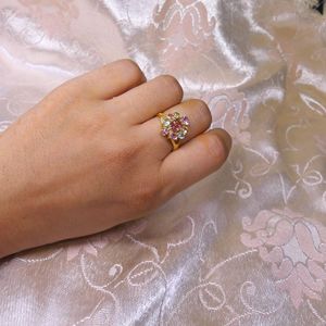 Bague classique pour femme en argent sterling 925 plaqué or avec pierres précieuses multi-tourmalines, idéale pour les mariages - Product Image 5