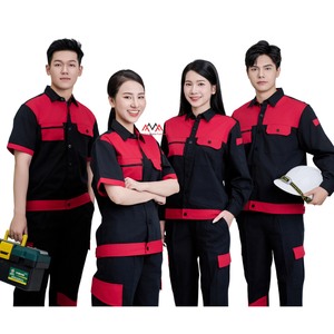 Meilleures ventes Nouveau style Ensemble de vêtements de travail pour soudeur bleu foncé Unisexe Mode professionnelle Respirant Détection des aiguilles Uniforme FMF Faible MOQ - Product Image 3