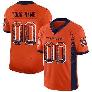 Camiseta de Fútbol Personalizada Naranja, Azul Marino y Blanca, Transpirable, de Secado Rápido, Elástica en Cuatro Direcciones, Uniforme Deportivo Corto para Equipo - Product Image 1