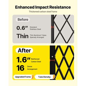 Cancello di Sicurezza Pieghevole Singolo con Design a Forbice Bloccabile, Ruote Girevoli a 360 Gradi, Barriera Esterna in Acciaio Retrattile - Product Image 3