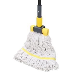 Serpillère professionnelle robuste KeFanta avec manche de 60 pouces et cordelette en coton bouclée pour le nettoyage des sols domestiques et industriels - Product Image 1