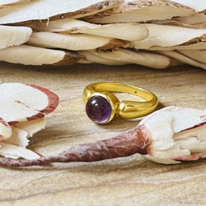 2026 Fashionable Vintage Style Brass <b>Ring</b> Amethyst 18k Gold Plated Classic Dainty <b>Ring</b> For Women <b>Statement</b> <b>Ring</b> For Wholesale - Product Image 2