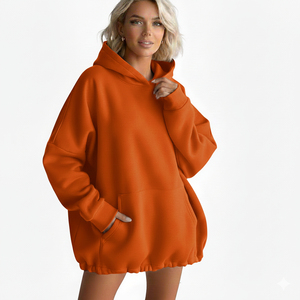 Sweat à capuche ample et confortable pour femme, imprimé, en molleton doux et chaud, coupe ample, 100% coton, tendance quotidienne, look streetwear hiver - Product Image 5