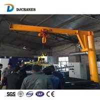 Grue à flèche pivotante robuste montée sur pilier à 360 degrés, grue cantilever d'atelier avec palan électrique à chaîne, certifiée CE