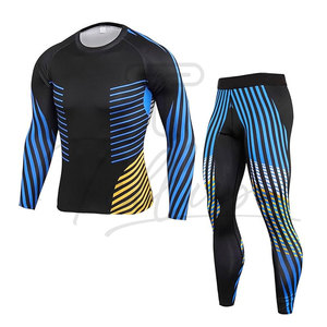 Conjunto de Camiseta Deportiva de Compresión para Hombre, Color Verde Oliva Oscuro, Manga Larga, Cuello Redondo, 2 Piezas, Secado Rápido, Transpirable, para Yoga - Product Image 3