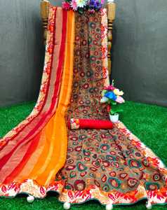 Blusa de Chifón con Estampado Tradicional de la Mejor Calidad para Mujer, Ideal para Bodas y Fiestas, de Secado Rápido, Protección Solar, para Uso Diario - Product Image 1