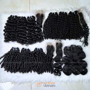 Extensiones de cabello humano vietnamita de alta calidad estilo ondulado Natural rizo de agua ondulado rizado suave sin químicos precio al por mayor - Product Image 2