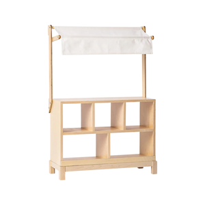 Wooden Pretend <b>Play</b> Grocery Market Stall for Kids Eco-Friendly <b>Role</b> <b>Play</b> Toy with Canopy Shelves Vietnam Export - Product Image 4