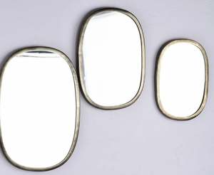 Décoration murale, miroir mural rond sans cadre en métal Art Déco pour salle de bain, épaisseur 5 mm, respectueux de l'environnement - Product Image 3