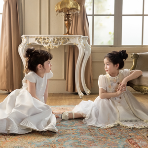 Primera Comunión mangas cortas flor niñas niños Boutique 2024 bordado hecho a mano vestido de baile para bautizo-Charlotte - Product Image 5