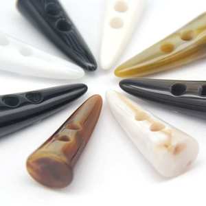 Natural Shape Eco-Friendly Modern Buffalo Horn <b>Toggle</b> <b>Buttons</b> 2-Hole Flatback Polished Sewing Accessories Jackets CRAFT CRAFT - Product Image 6