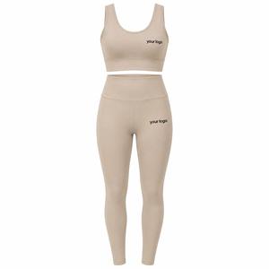 Women's Eco-Friendly for Seamless Custom Yoga Set High Waist Leggings Sports Bra Quick Dry Stretch Fitness Workout Activewear - Product Image 1