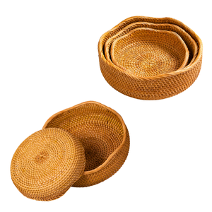 Premium Eco-friendly Handmade Wicker <b>BREAD</b> RATTAN <b>BASKET</b> / TRAY with Scallop Edge Handmade Fruit and <b>Bread</b> <b>Basket</b> - Product Image 1
