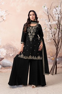 Dhwaja Export Vichitra Silk Readymade <b>Suit</b> with Coading Work - Product Image 2