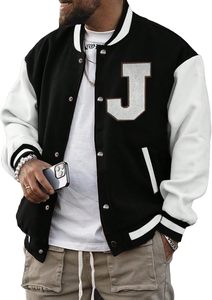 Fashion Forward Letterman <b>Jacket</b> for <b>Men</b> Premium Varsity Style Wool Blend Fabric Leather Sleeve Construction - Product Image 4