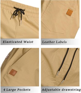 Nouveau design – Short en coton uni pour homme, coupe décontractée, confortable et léger, idéal pour l'été, la plage et le sport, avec cordon de serrage – Vente en gros - Product Image 6