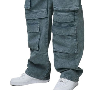 Pantalones Cargo de Mezclilla para Hombre, de Alta Calidad, Holgados, Estilo Casual Urbano, con las Mejores Ventas para Verano e Invierno, Pantalones Anchos - Product Image 4