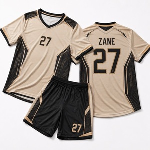 Ensemble de maillot de football bleu marine, personnalisable avec nom et numéro, uniforme de football à manches courtes, kit d'équipe - Product Image 2