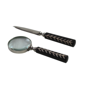 Loupe avec coupe-papier et manche en bois pour la maison, le bureau, la lecture de livres, la lecture de cartes, les guides nautiques et les objets de collection - Product Image 4