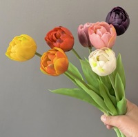 Grandes tulipes artificielles en plastique souple, effet naturel, pour décoration de mariage et d'intérieur, imperméables, faites à la main, modernes, pour présentation en bouteille, accessoires de photographie