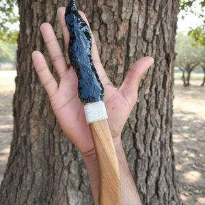 Punta de Flecha Grande Hecha a Mano con Piedra Preciosa Tallada, Obsidiana Negra, Cuchillo de Piedra Volcánica Natural, Decoración Coleccionable - Product Image 6