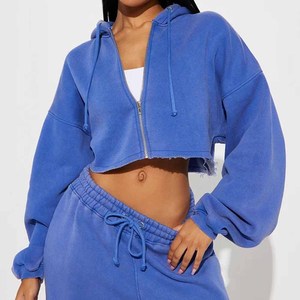 Custom <b>Women's</b> Eco-Friendly Quick Dry Plus Size Winter Casual Cotton Hooded Two-Piece Zipper Fly Hoodie & Shorts Workout <b>Set</b> - Product Image 6