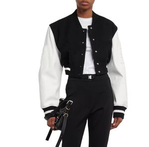 Veste universitaire tendance pour femme, modèle le plus vendu, haute qualité, vente en gros, veste décontractée avec impression de logo personnalisée, en laine de mouton - Product Image 1