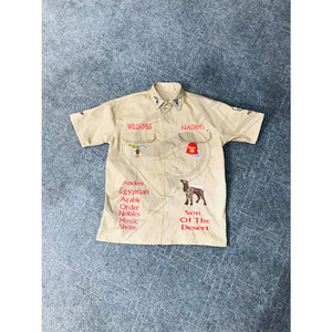 Custom Embroidered Shriners <b>Khaki</b> Shirt | Masonic Regalia Lodge Wear - Product Image 3